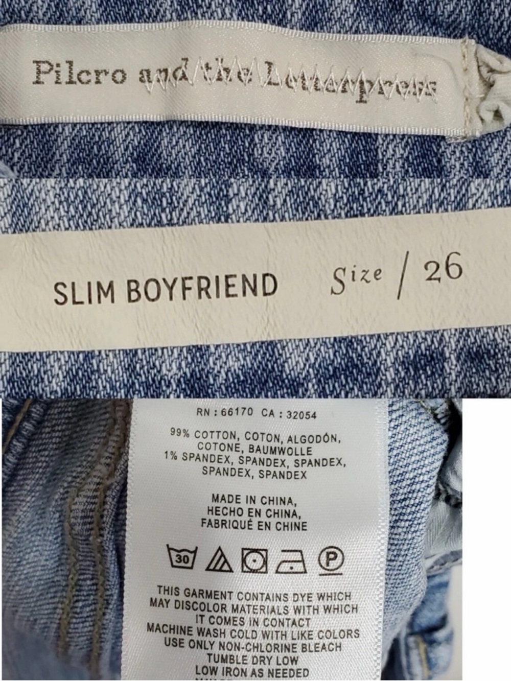 Pilcro and the letterpress size 26 slim boyfriend denim shorts blue distressed - Picture 3 of 3